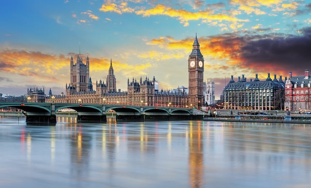 Coucher de soleil à Londres