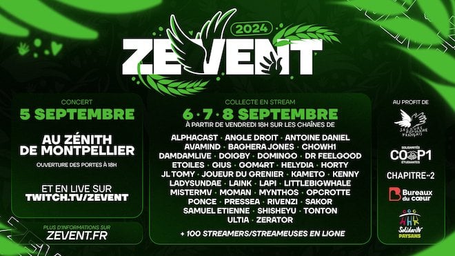 Le programme du ZEvent 2024