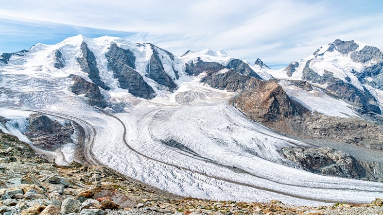 Un glacier dans les Alpes