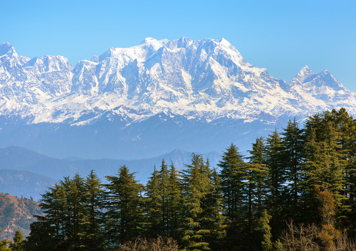 La montagne Chaukhamba dans l'Himalaya