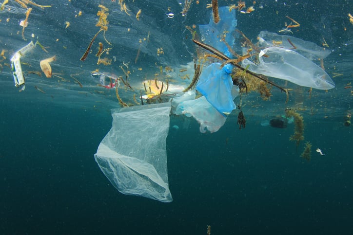 Des déchets plastique dans la mer