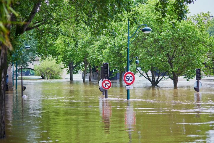 Une rue inondée