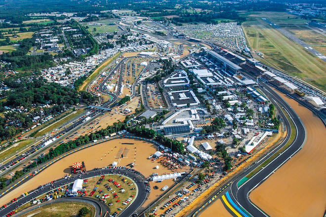 Vue aérienne du circuit des 24h du Mans