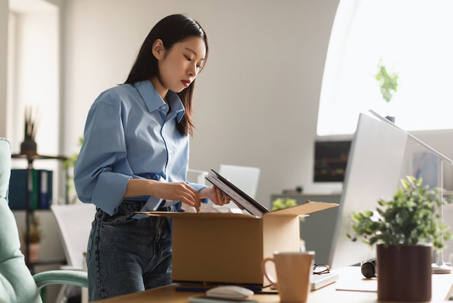 Une salariée démissionne de son travail