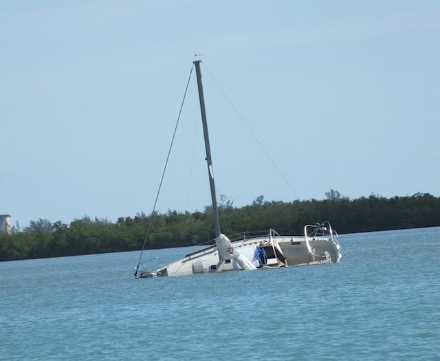 Un bateau en train de chavirer 