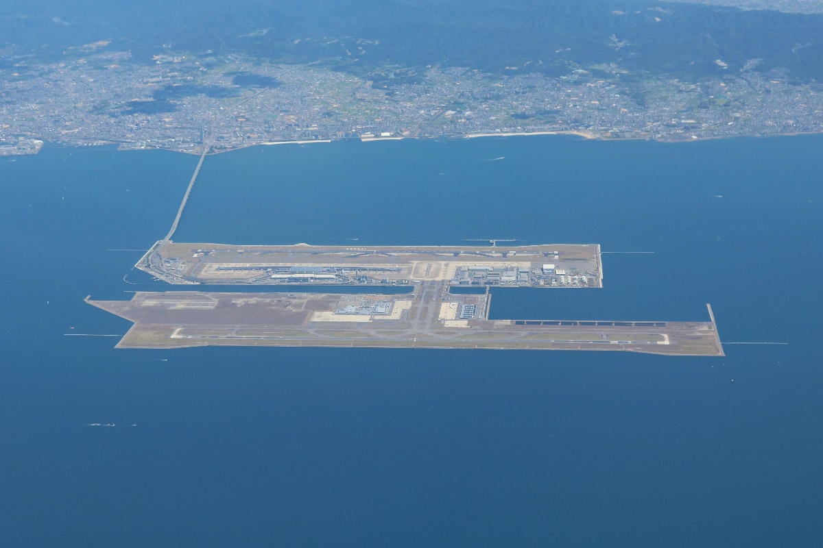 Vue aérienne de l'aéroport du Kansai