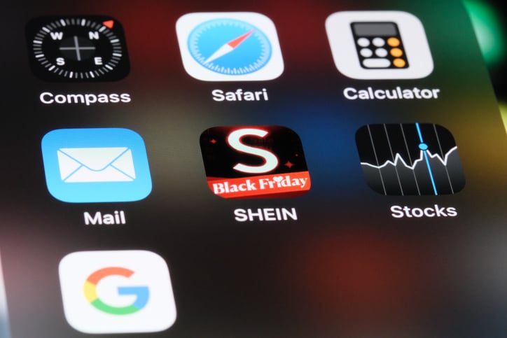 L'application Shein sur un smartphone