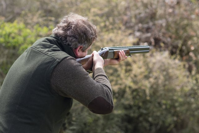 Un chasseur qui s'apprête à tirer