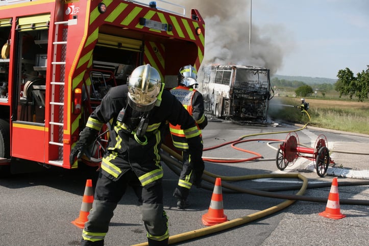 Pompiers français en intervention