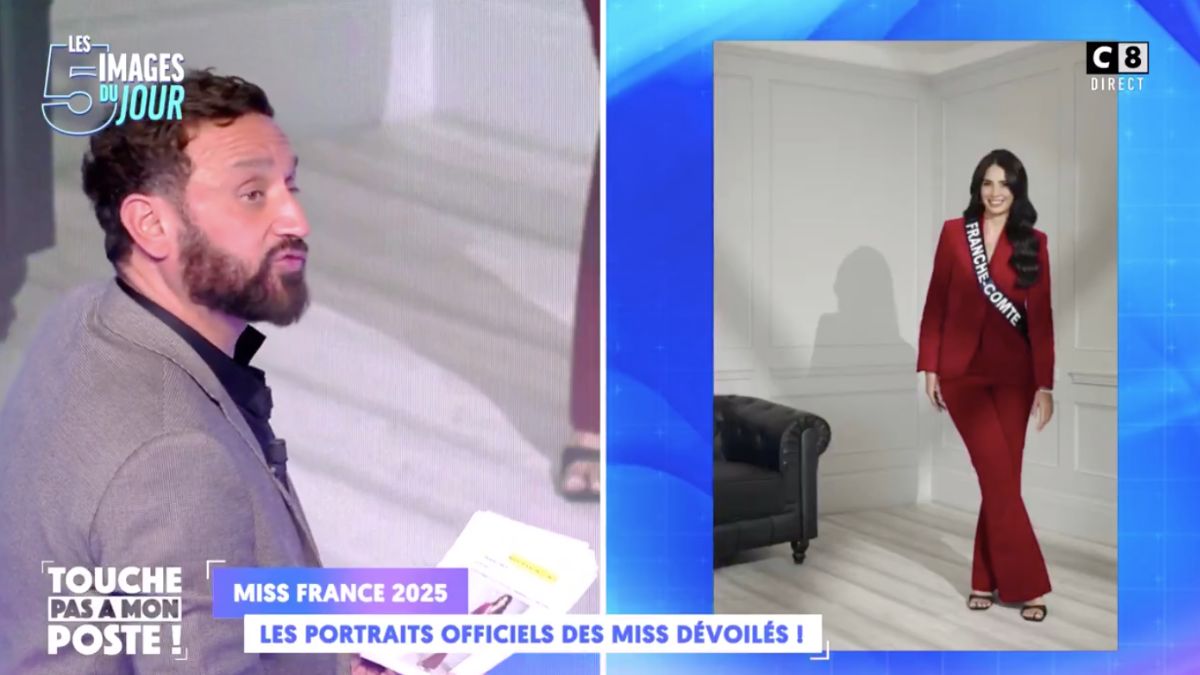 Cyril Hanouna commente les portraits officiels des candidates de Miss France sur le plateau de son émission