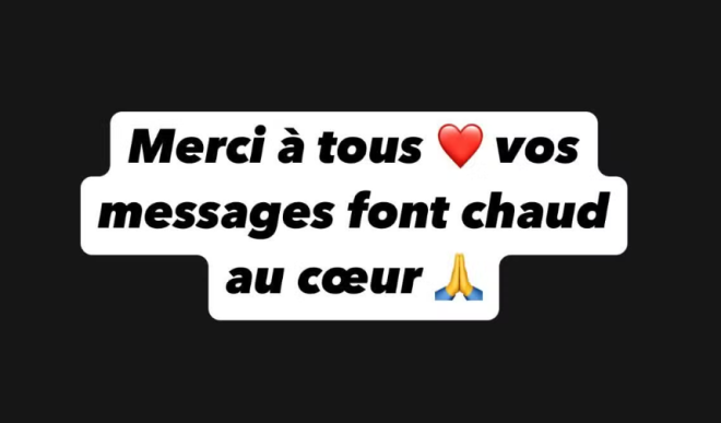 Le message d'Inoxtag sur Instagram