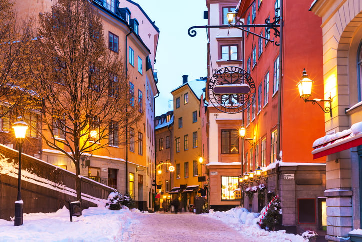 Stockholm sous la neige