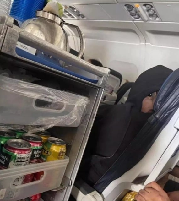 Photo montrant le passager mystérieux dans l'avion 