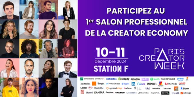 La bannière de la Paris Creator Week et ses partenaires