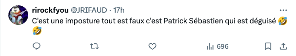 Capture d'écran d'un commentaire moqueur sur le réseau social X