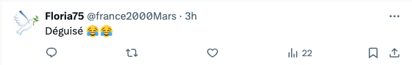 Capture d'écran d'un commentaire moqueur sur le réseau social X