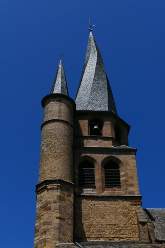 Le clocher de l'église de Saint-Côme-d'Olt