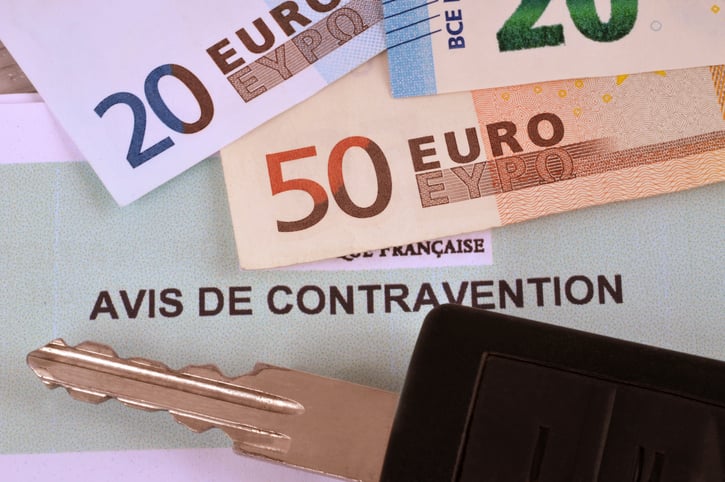 Un avis de contravention et des billets