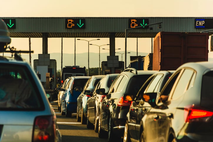 Un péage sur l'autoroute