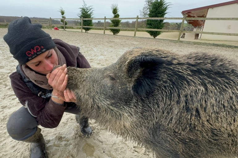 Elodie Cappé et le sanglier Rillette