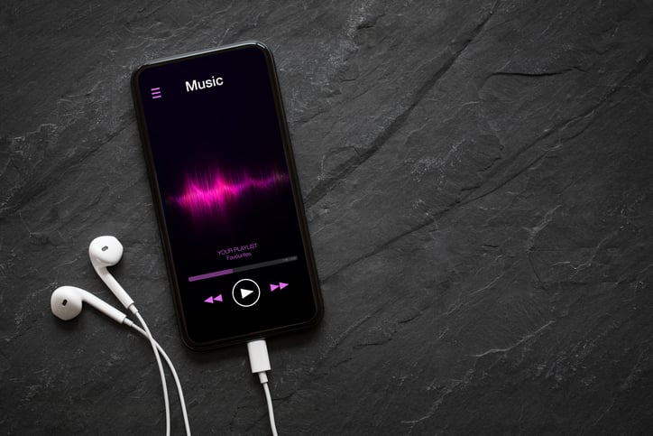 De la musique activée sur un smartphone