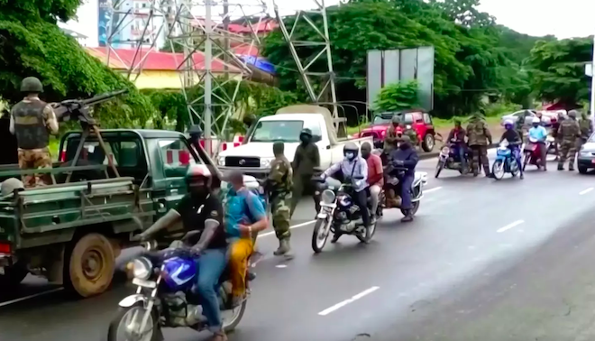 Image de la ville de Conakry en plein coup d'Etat