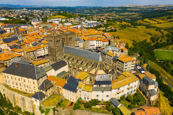 Vue aérienne de la ville de Saint-Flour