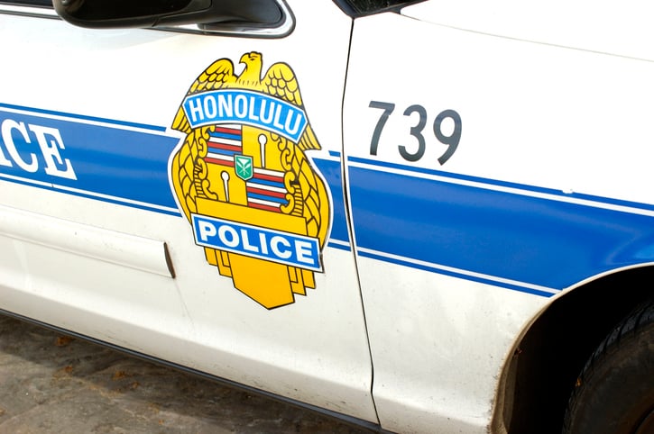 Voiture de police de la ville de Honolulu, capitale d'Hawaï