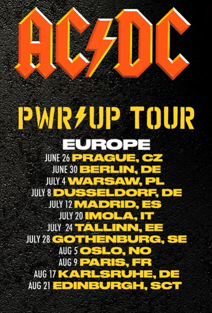 Les dates de concert d'AC/DC