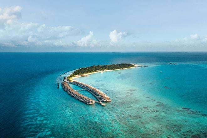 Vue du haut de l'île du Sirru Fen Fushi 