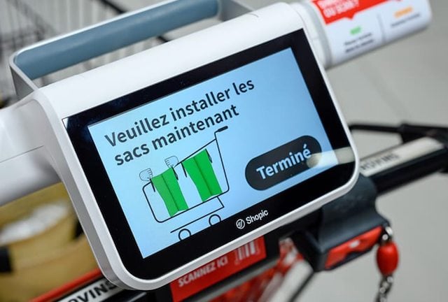 Caddie du futur testé dans un supermarché Intermarché 