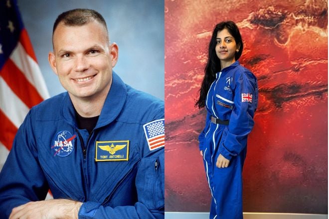 Les astronautes Dominic A. Antonelli et Anisa Qureshi 