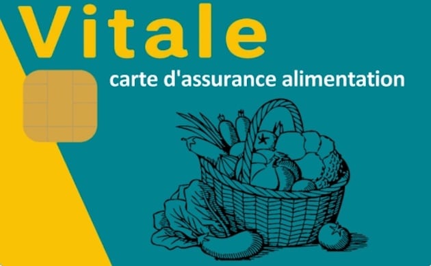 Illustration d’une carte vitale pour la Sécurité sociale de l’alimentation