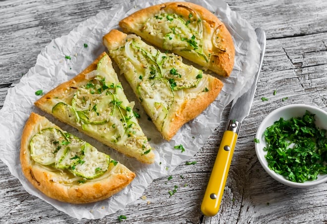 pizza à la courgette