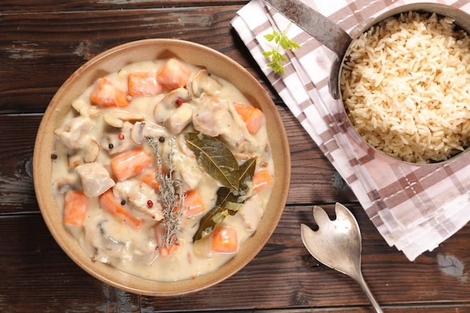 assiette de blanquette de veau