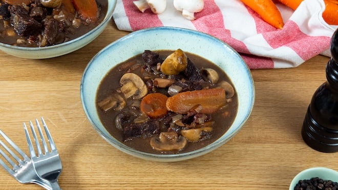 assiette de boeuf bouguignon