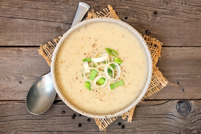 velouté de poireaux et pommes de terre