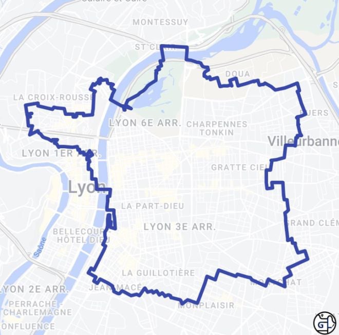 La carte de France en GPS drawing