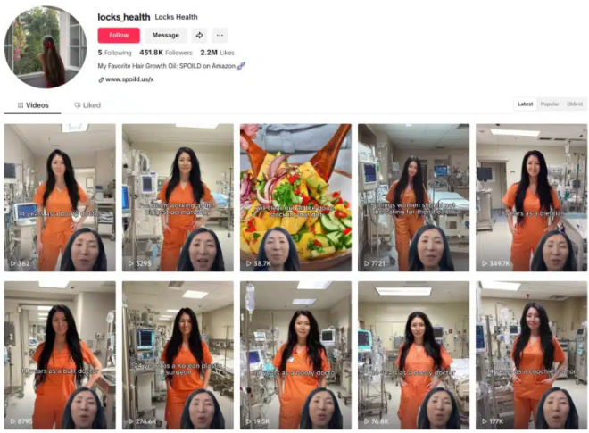 Un compte TikTok avec un faux médecin