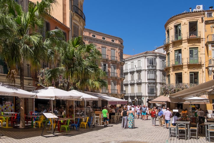 Une rue de Malaga en Espagne