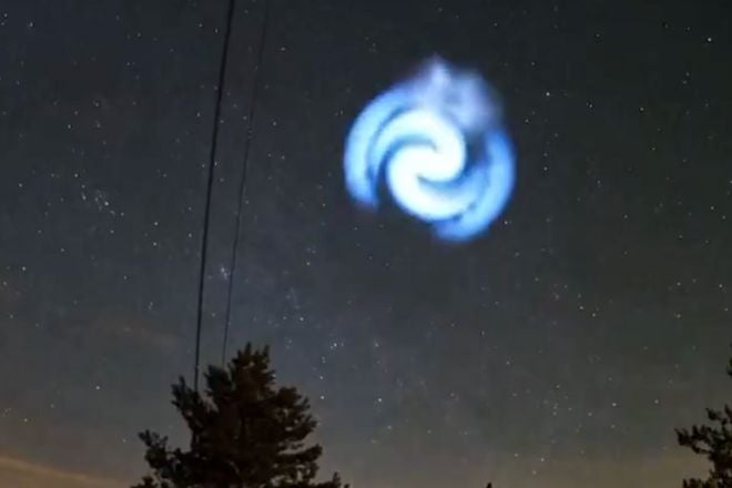 L'image de la spirale bleue vue dans le ciel ce 24 mars