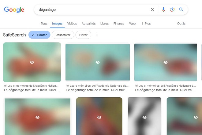 photos floutées sur Google image dégantage