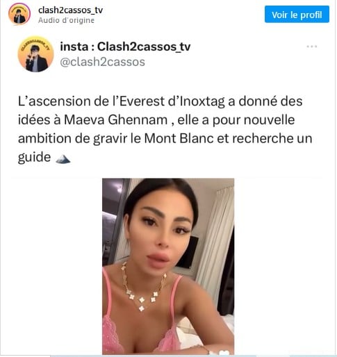 capture d'écran d'un compte Instagram