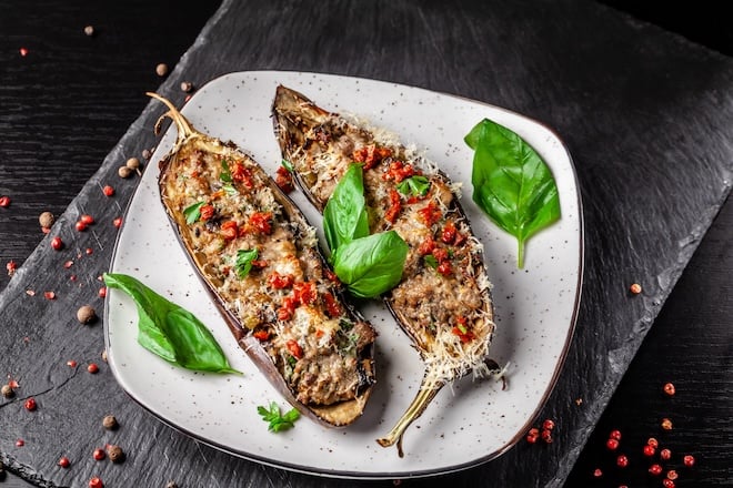 aubergine farcie au poulet