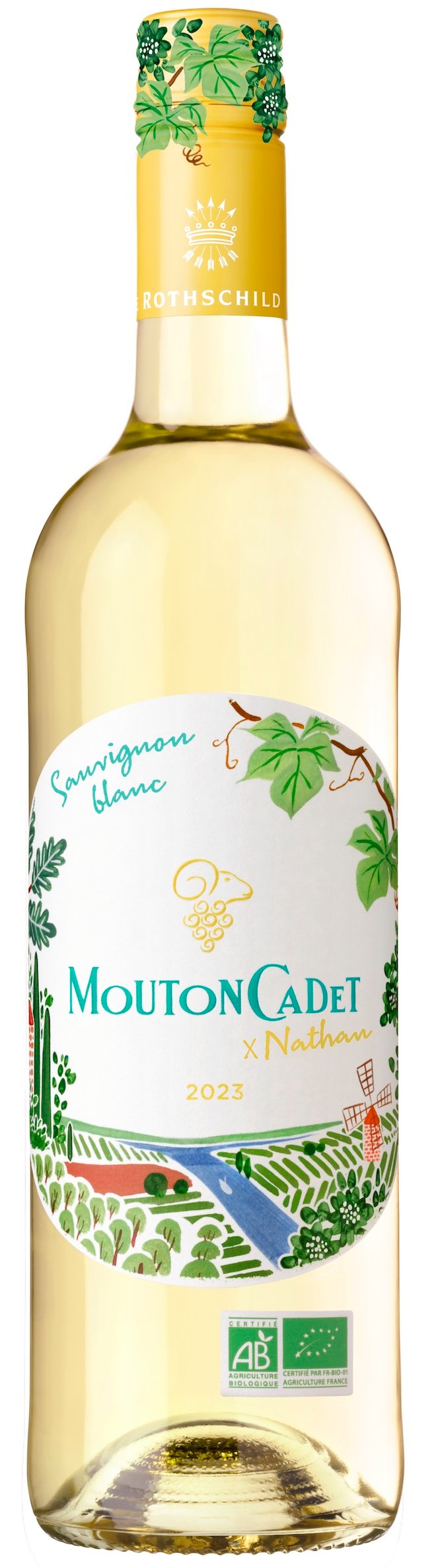 la bouteille Mouton Cadet Blanc x Nathan