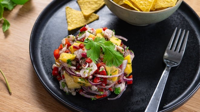 ceviche de poisson blanc à la mangue