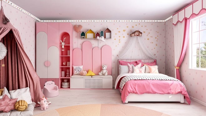 Chambre rose de princesse