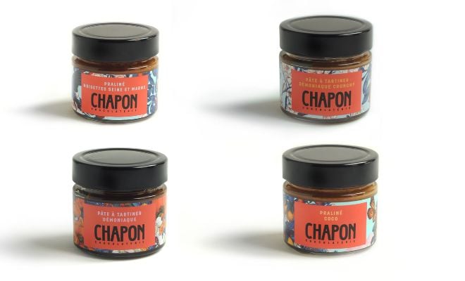 4 pots de pâtes à tartiner de la Chocolaterie Chapon