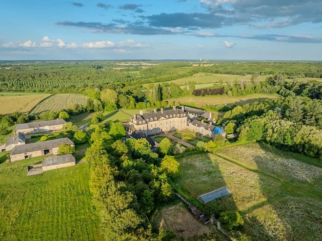 vue du ciel du château de Magnanne