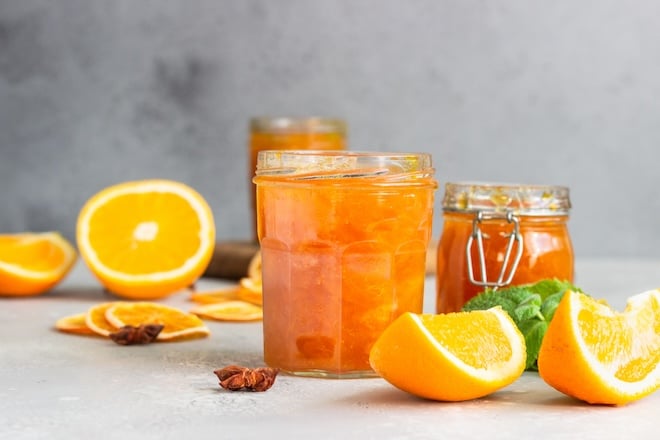 pot de compote à l'orange